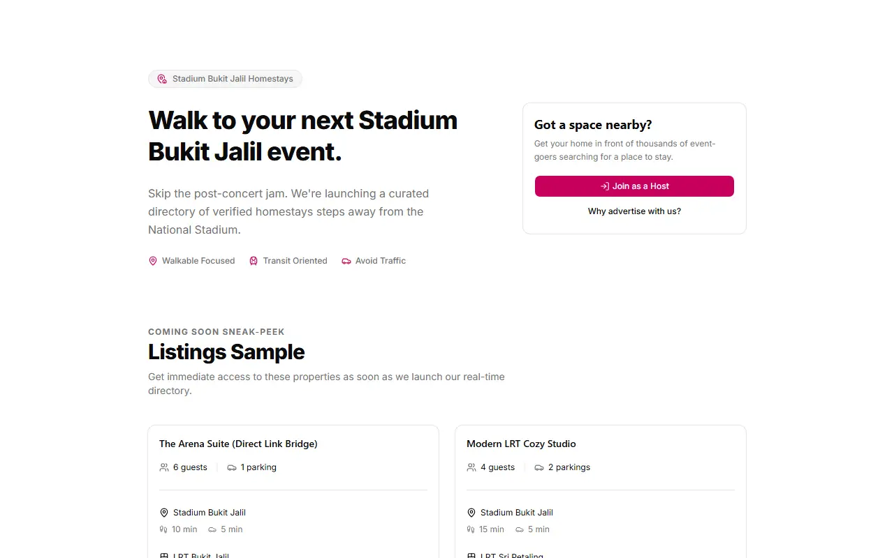 Stadium Bukit Jalil Homestays
