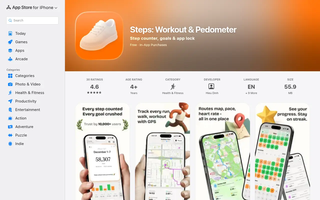 Steps: Workout & Pedometer