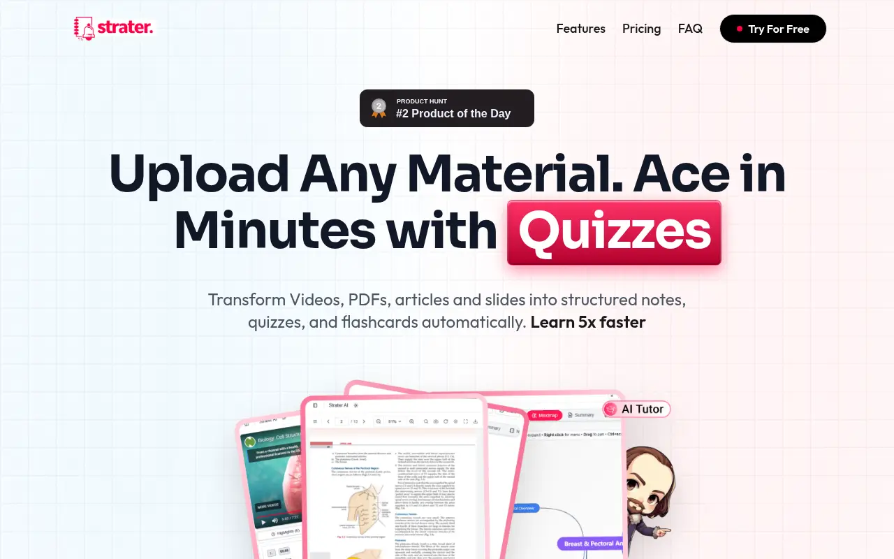 Strater AI: Notetaker, Mindmap, Quizzes