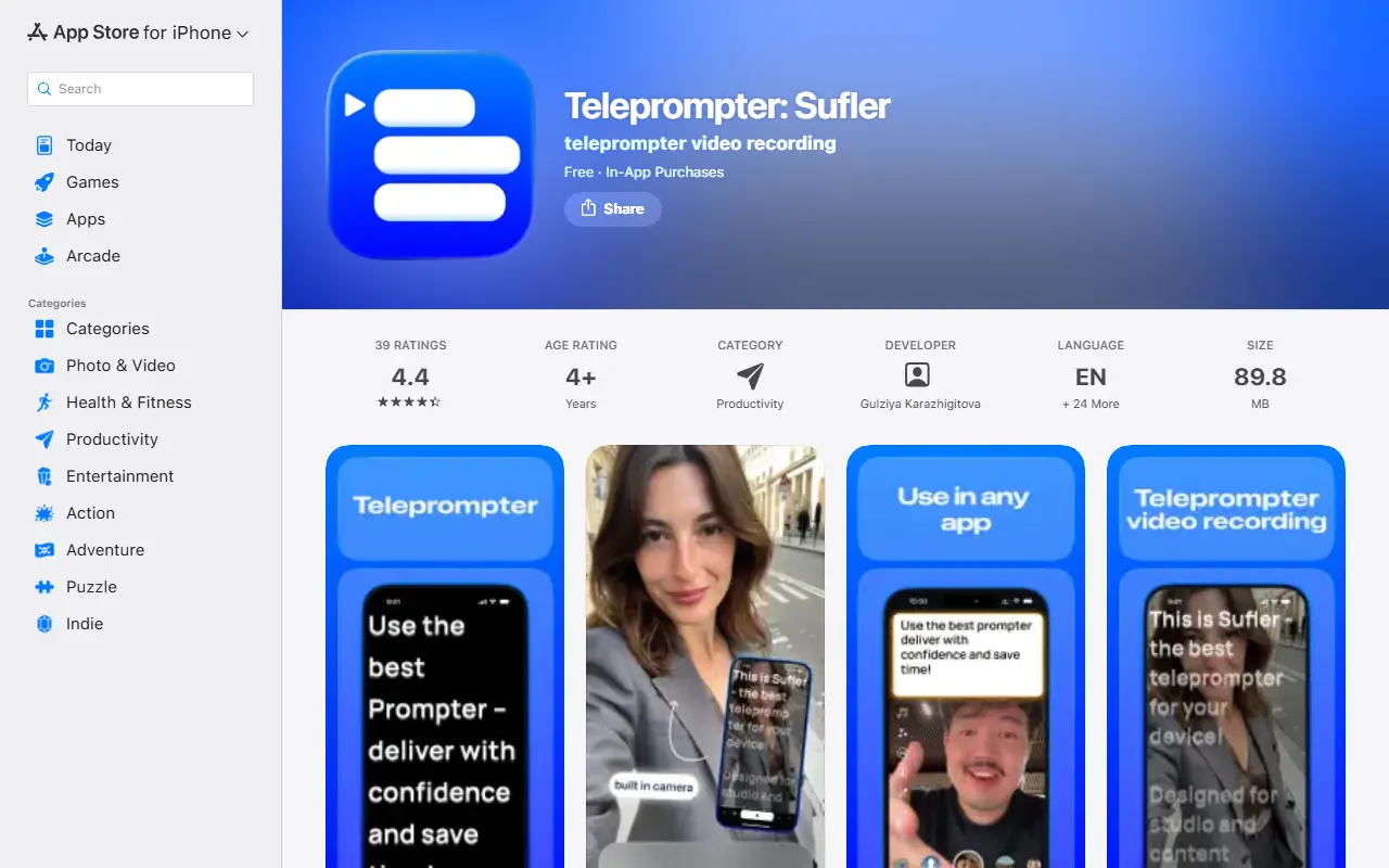 Sufler - teleprompter