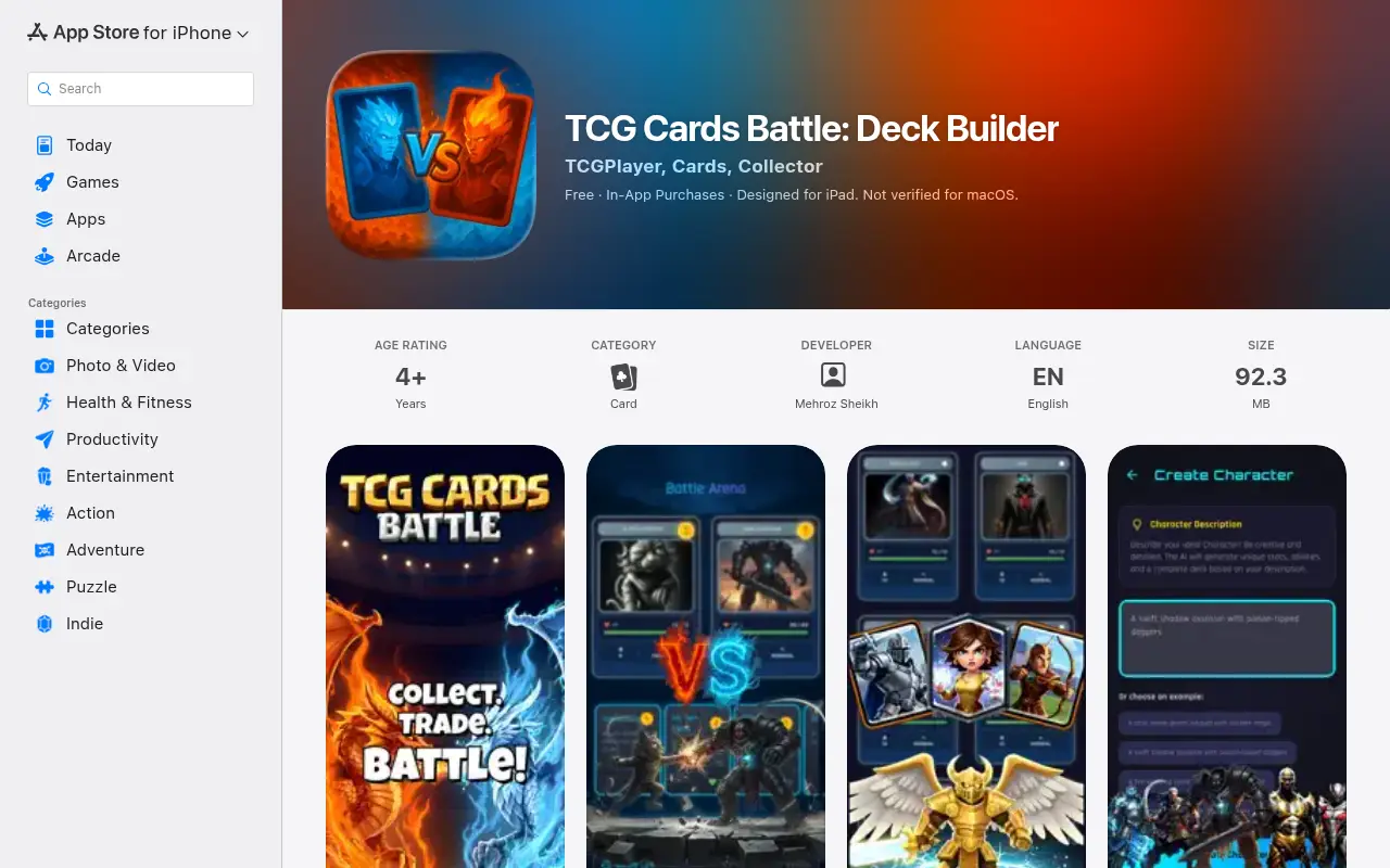 TCG Battle Cards