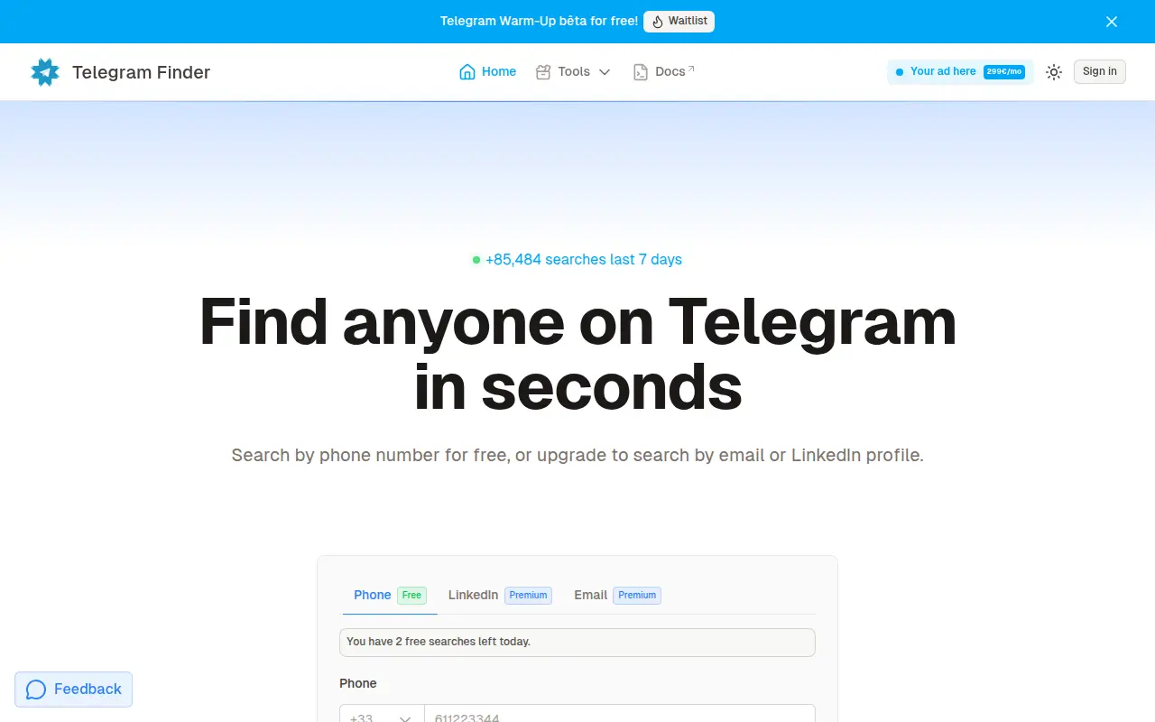 Telegram Finder