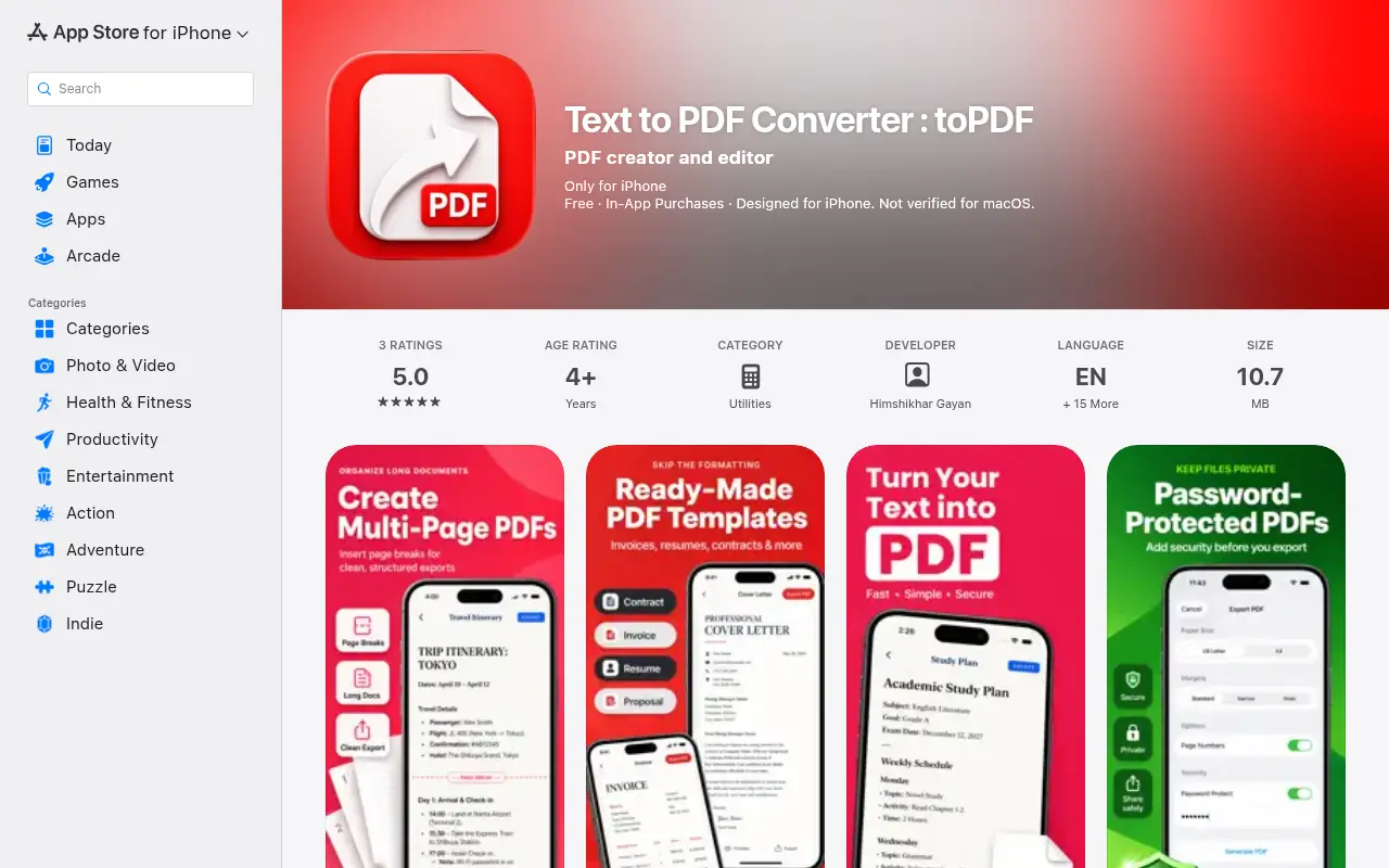 Text to PDF Converter : toPDF