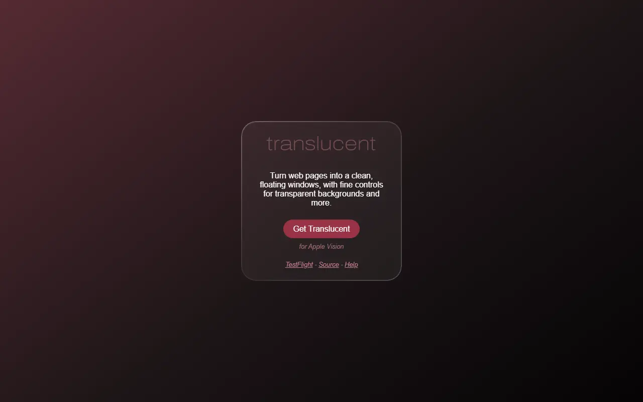Translucent Spatial Web Apps
