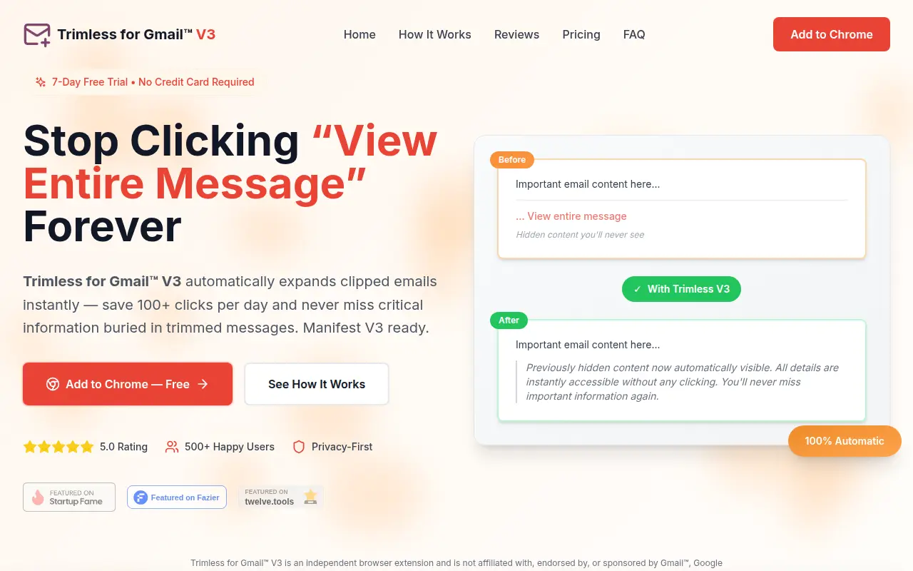 Trimless for Gmail V3