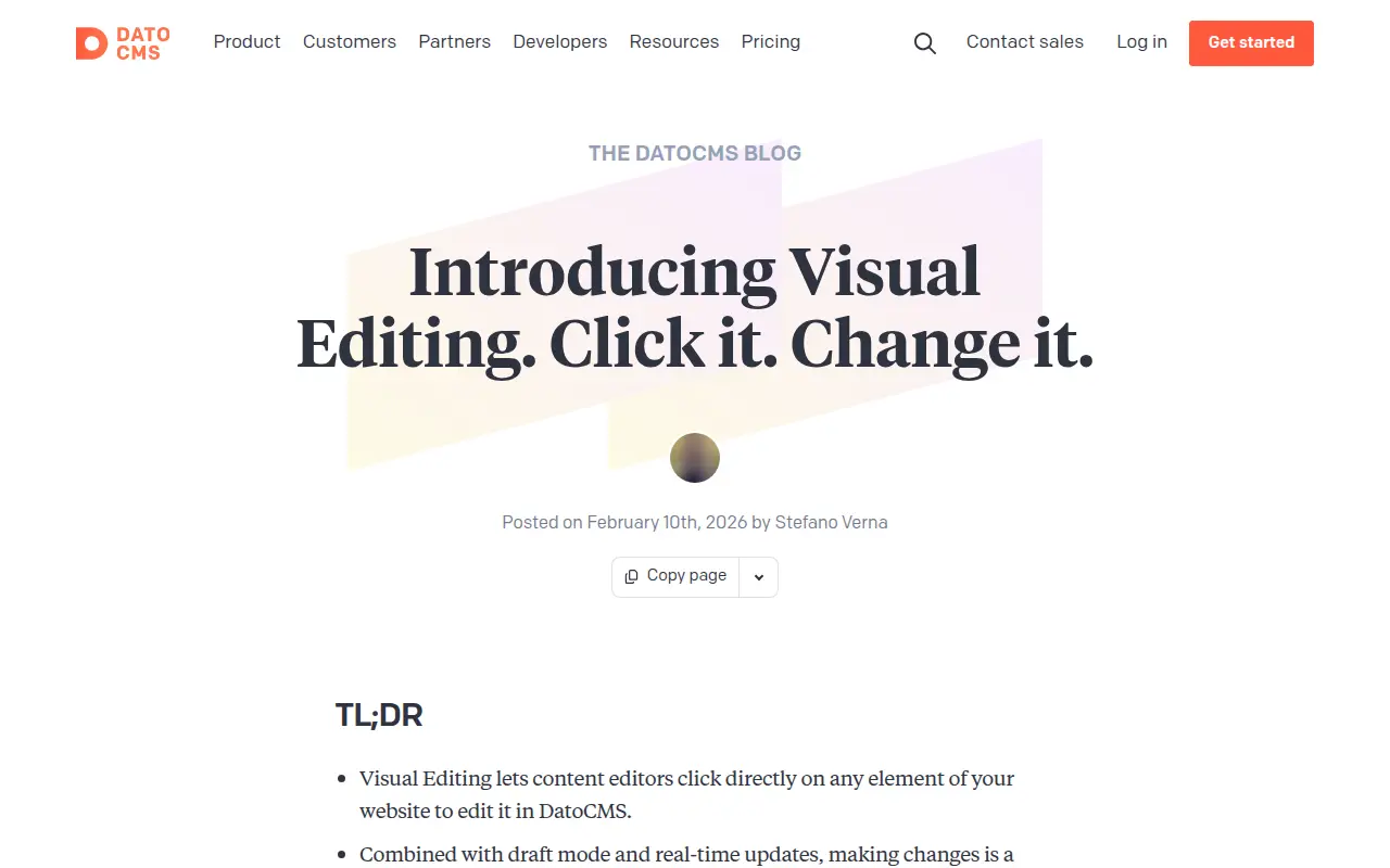 Visual Editing by DatoCMS