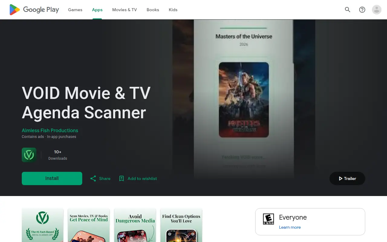 VOID - Movie, TV, & Book Ideology Scanner