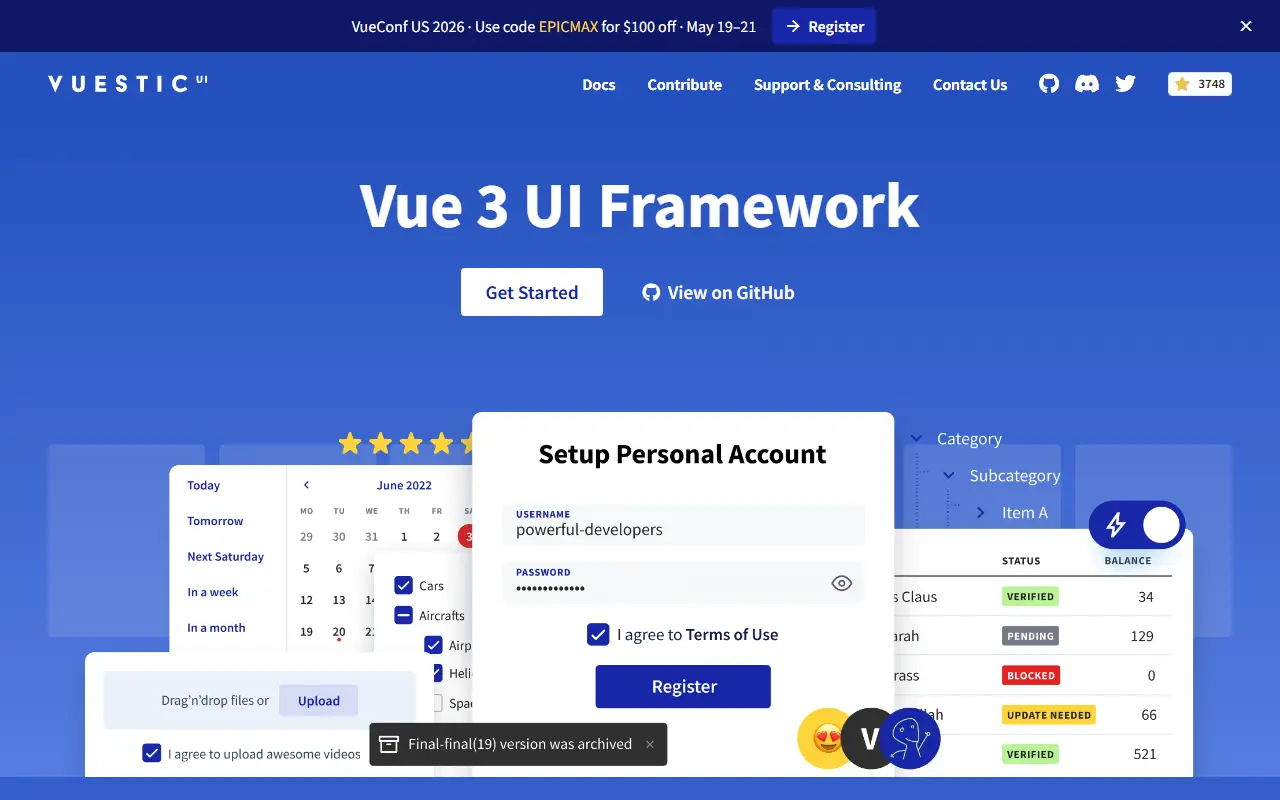 Vuestic Admin 3.0