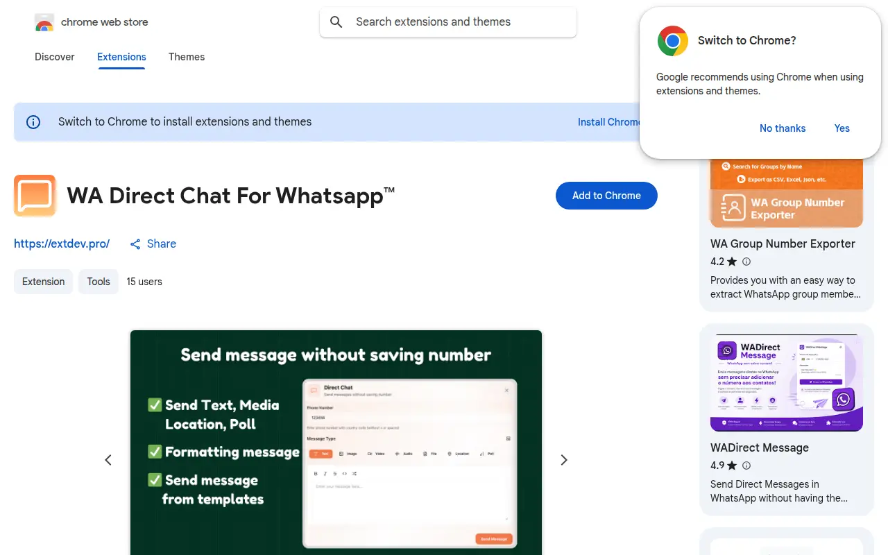 WA Direct Chat For Whatsapp