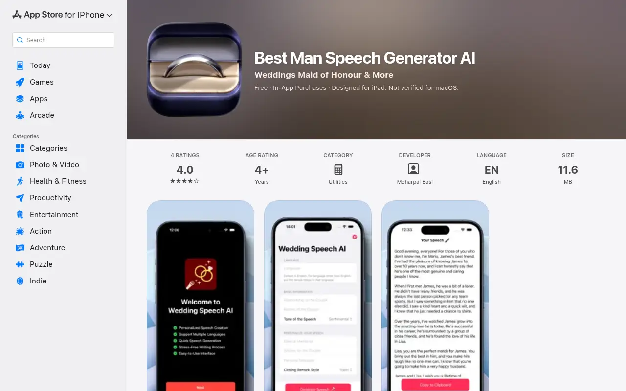 Wedding Speech AI