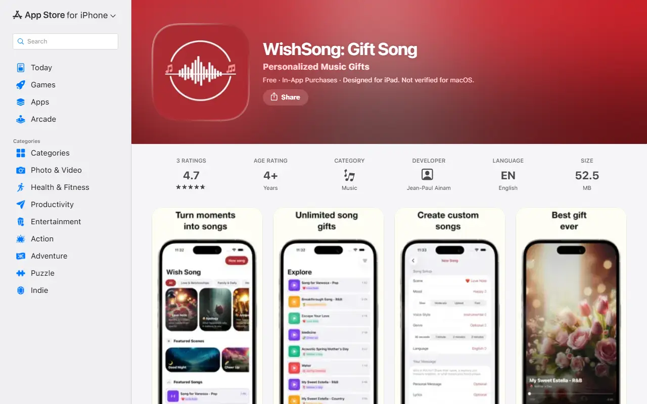 Wishsong - Gift a song