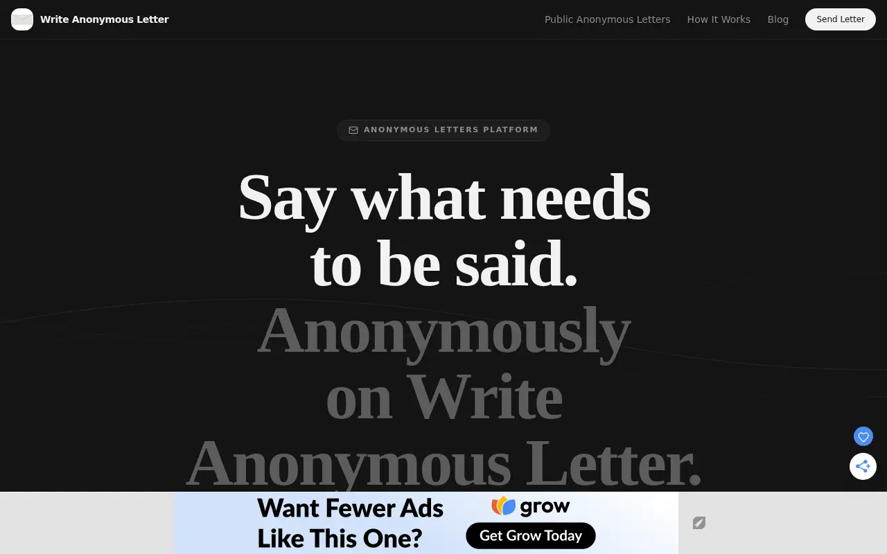 Write Anonymous Letter