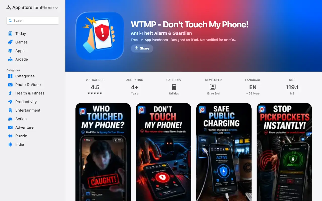 WTMP: Who Touched My Phone Pro