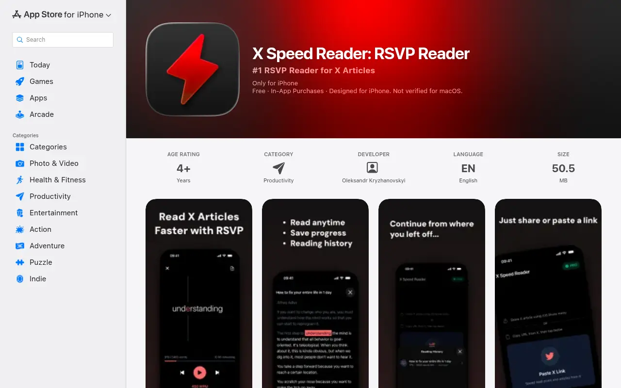 X Speed Reader