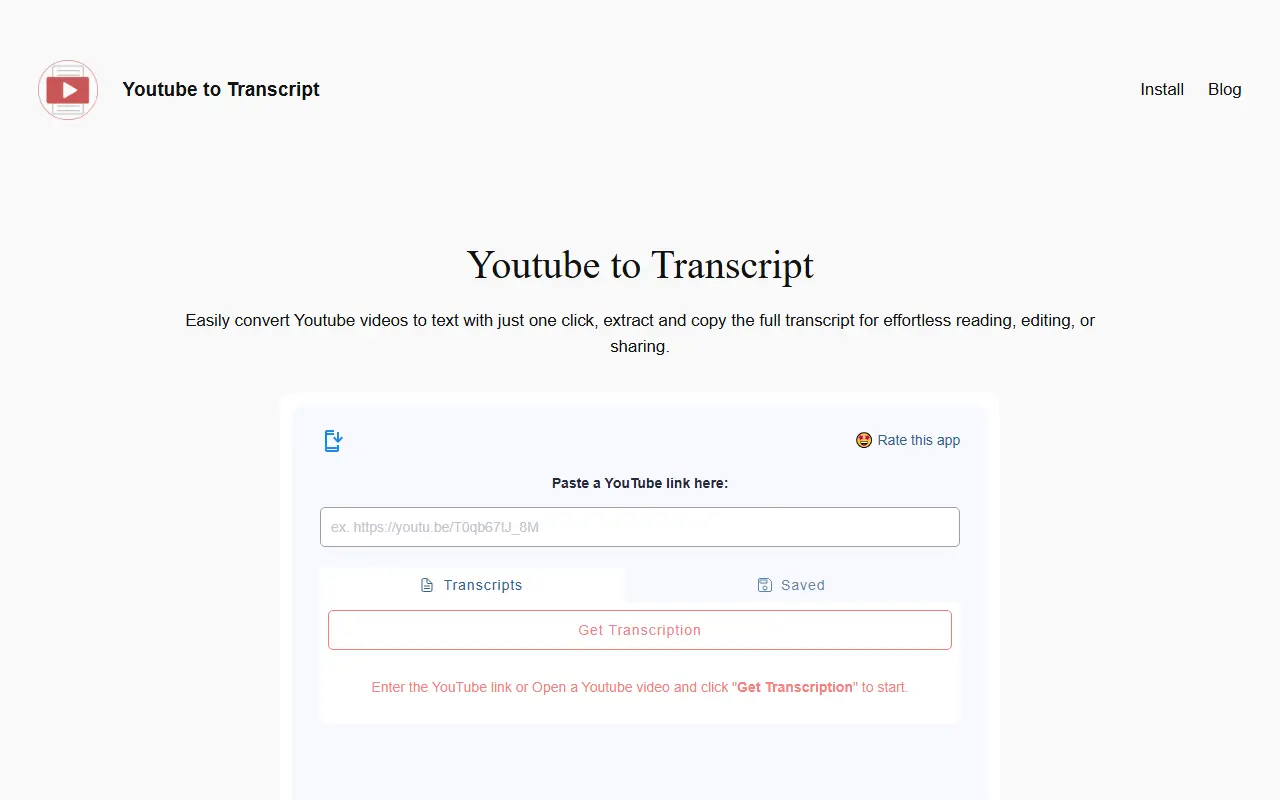 Youtube to Transcript